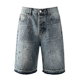 Purple Brand Jeans Retro Crystal Denim Shorts